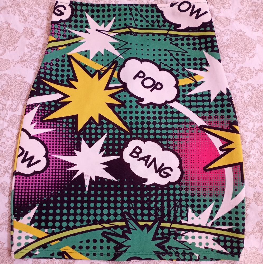 Sold Solemio comic pencil skirt size small